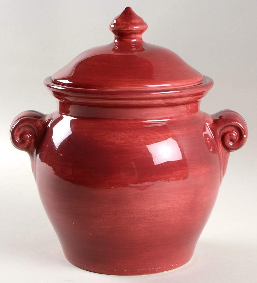 Espana Cherry (Red) Medium Canister & Lid by Tabletops Unlimited-1
