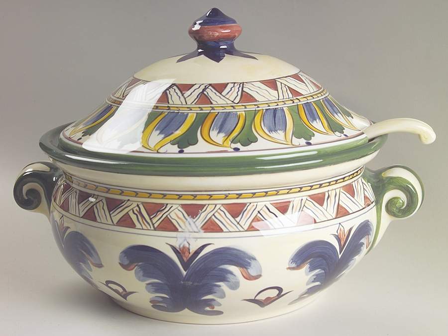 Deruta Tureen & Lid w/Ladle by Tabletops Unlimited-1