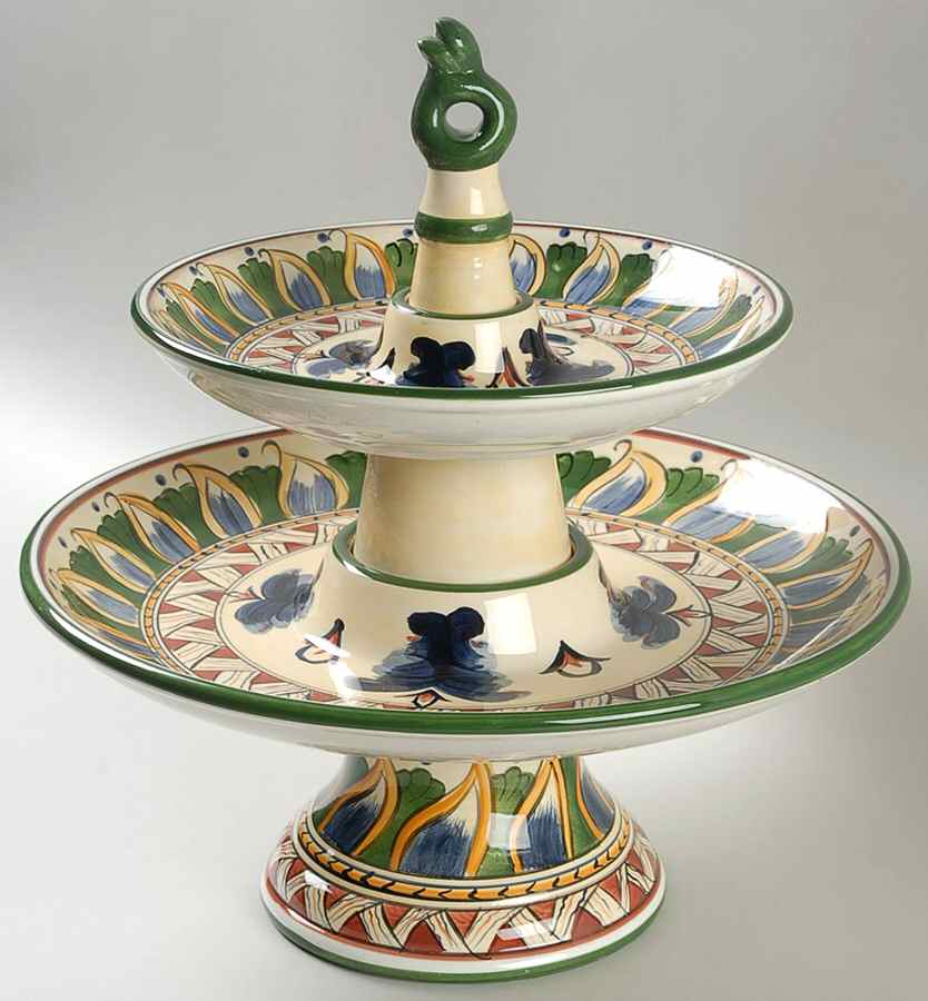 Deruta 2 Tier 1 Piece Server by Tabletops Unlimited-1