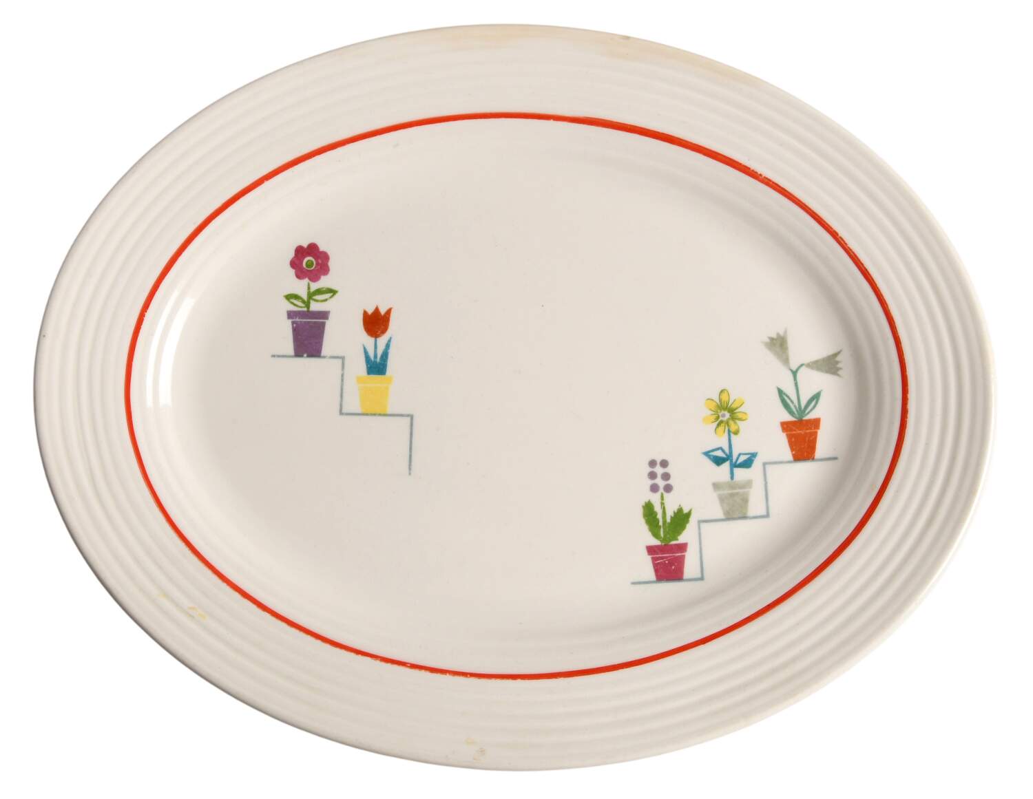 Posey Shop (Ridged Rim) 11" Oval Serving Platter by Triumph-1