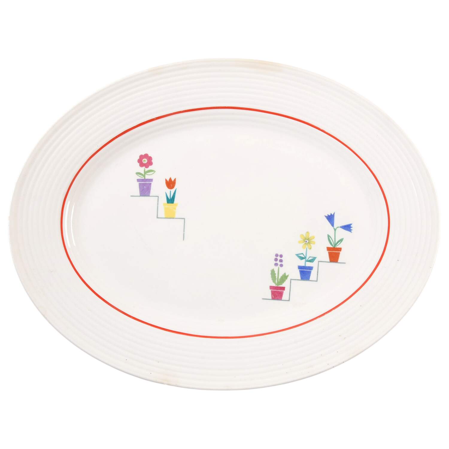 Posey Shop (Ridged Rim) 13" Oval Serving Platter by Triumph-1