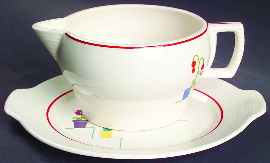 Posey Shop (Ridged Rim) Gravy Boat & Underplate/Relish by Triumph-1