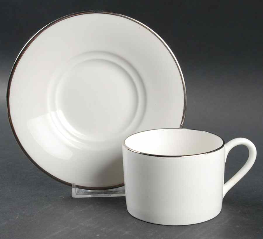 Colonnade Platinum Flat Cup & Saucer Set by Royal Limoges-1