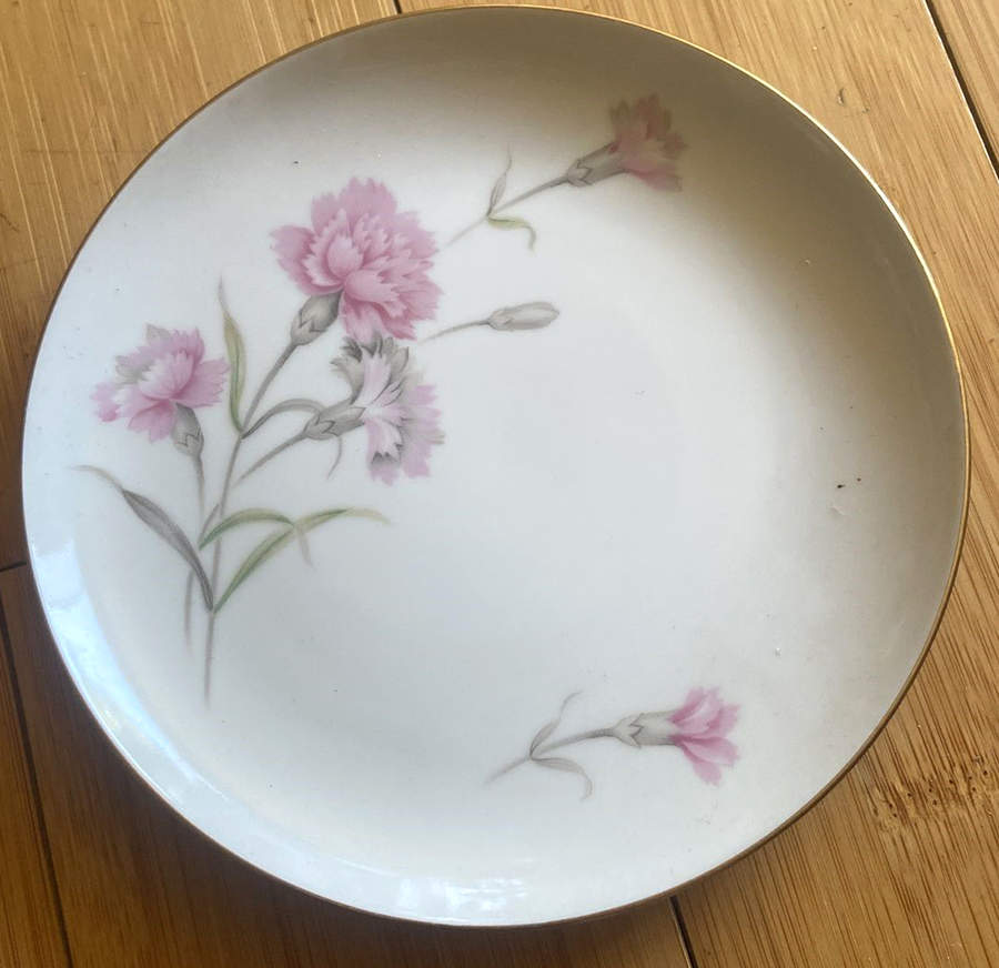 Carnation Bread & Butter Plate by Three Castle-1
