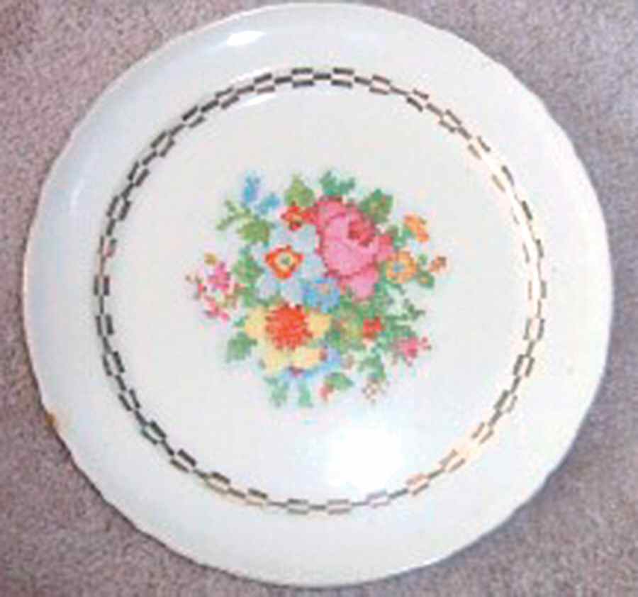 Lace Petite Laurel (Gold Trim) Dinner Plate by Taylor, Smith & Taylor (Ts&T)-1