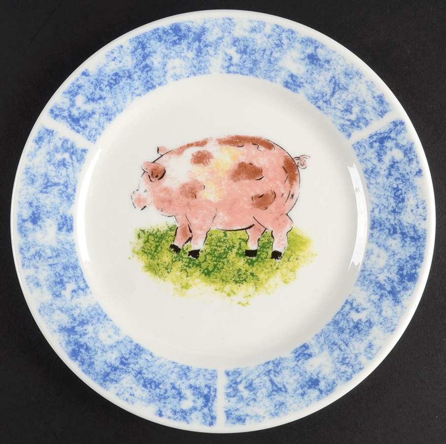 Country Barn Pig Bread & Butter Plate by Tabletops Unlimited-1