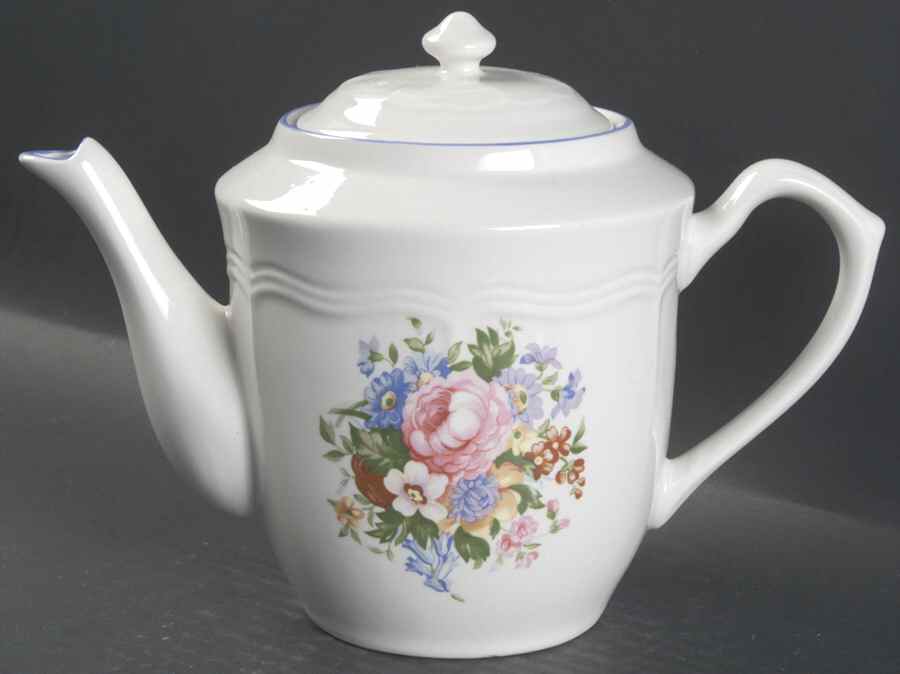 Victoria White Teapot & Lid by Tabletops Unlimited-1