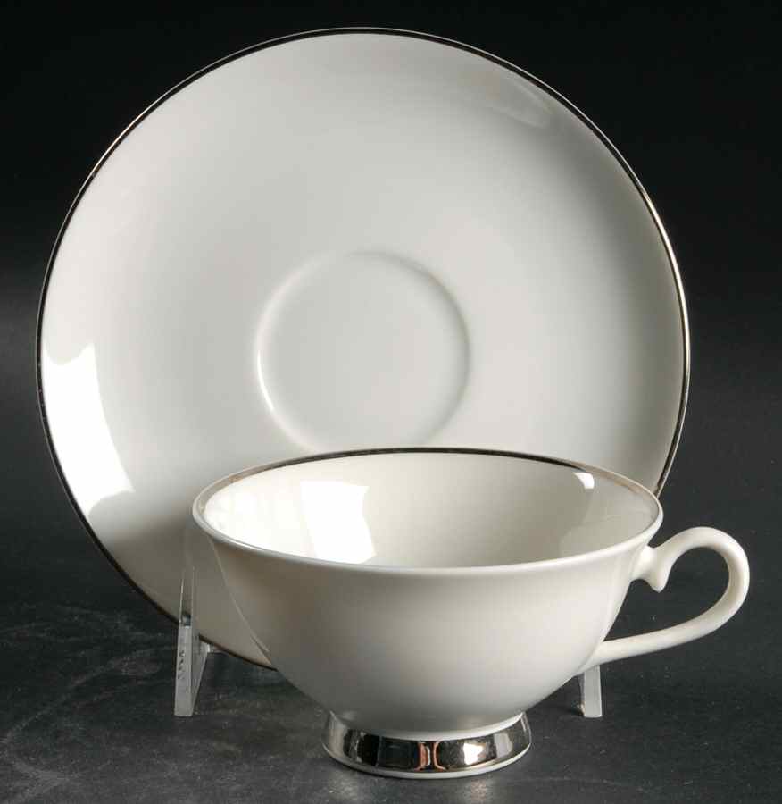 Wedding Band Footed Cup & Saucer Set by Towne-1