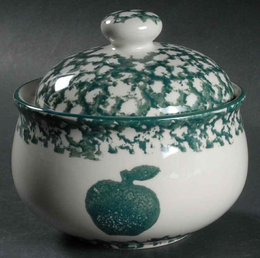 Apple Sugar Bowl & Lid by Tienshan-1