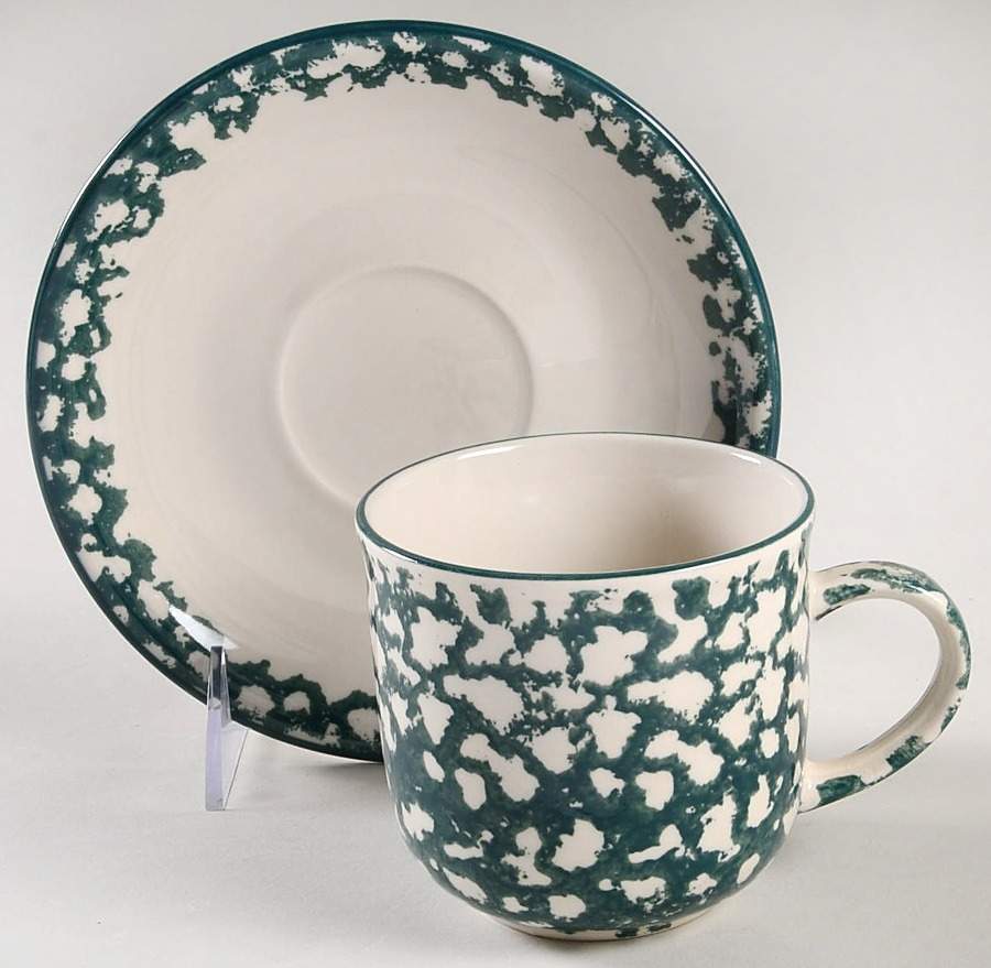 Apple Flat Cup & Saucer Set by Tienshan-1