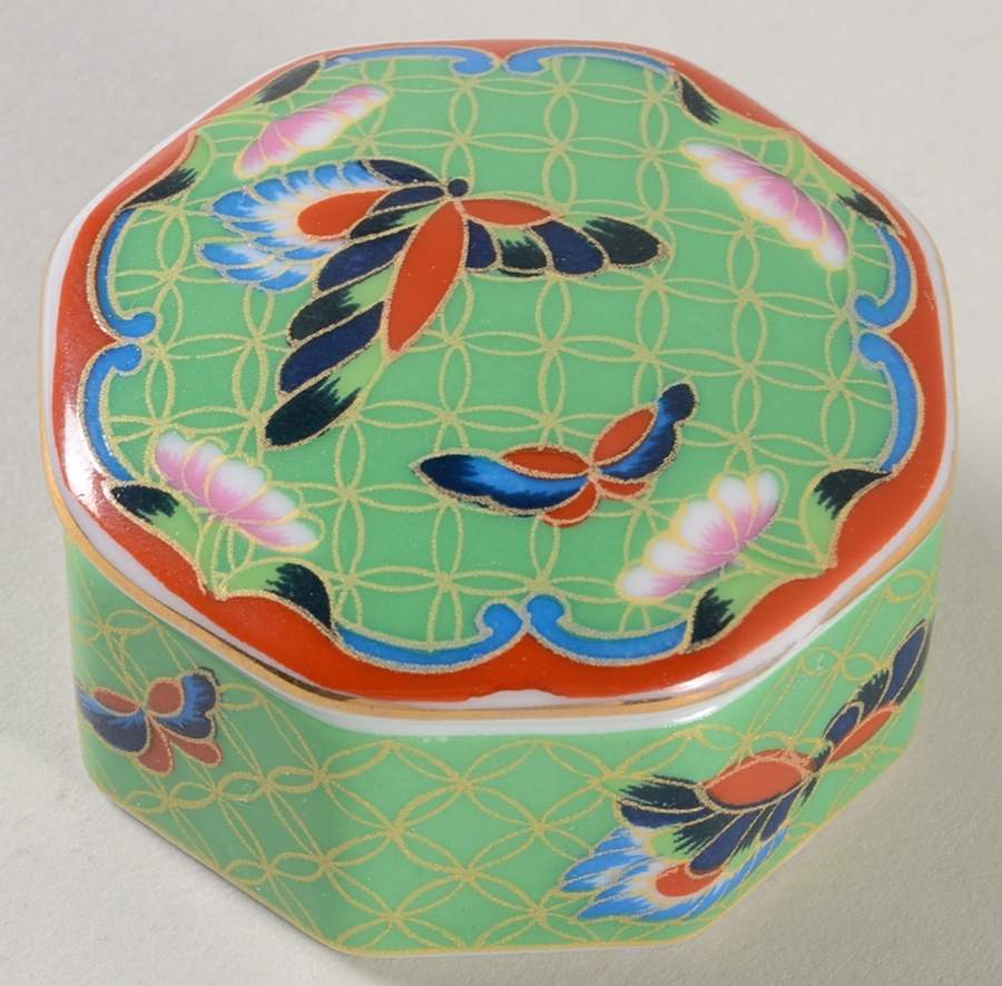 Cloisonne Octagonal Box & Lid by Takahashi-1