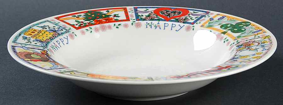 Happy Everything Large Rim Soup Bowl by Tabletops Unlimited-1
