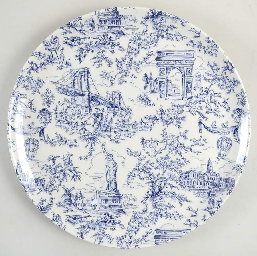 New York Toile Cake Plate by Tiffany-1