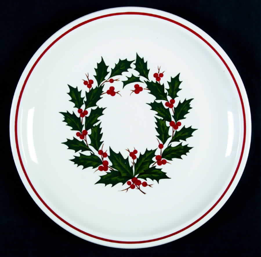 Holiday Wreath (3-8" Rim) Dinner Plate by Taylor, Smith & Taylor (Ts&T)-1