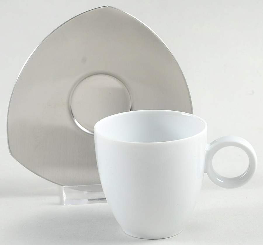 Vario White Flat Demitasse Cup & Saucer Set by Thomas-1
