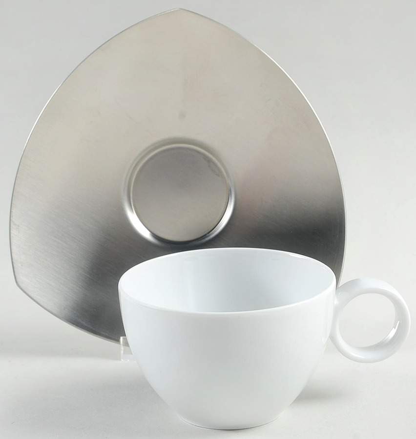 Vario White Flat Cup & Saucer Set by Thomas-1