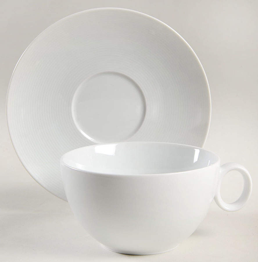 Loft White Jumbo Cup & Saucer Set by Thomas-1