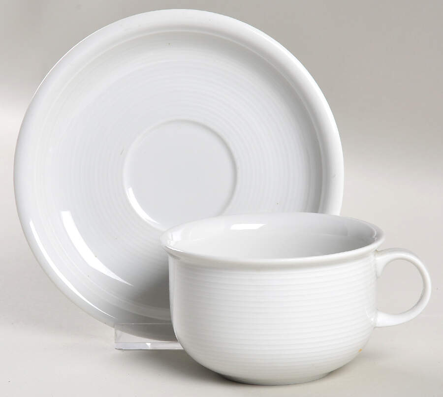 Loft White Flat Cup & Saucer Set by Thomas-1