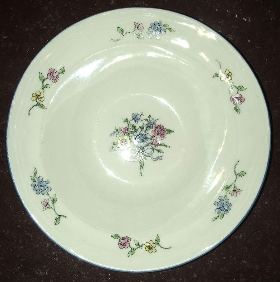 Victorian Bouquet (Blue Trim) Soup/Cereal Bowl by Tabletops Unlimited-1