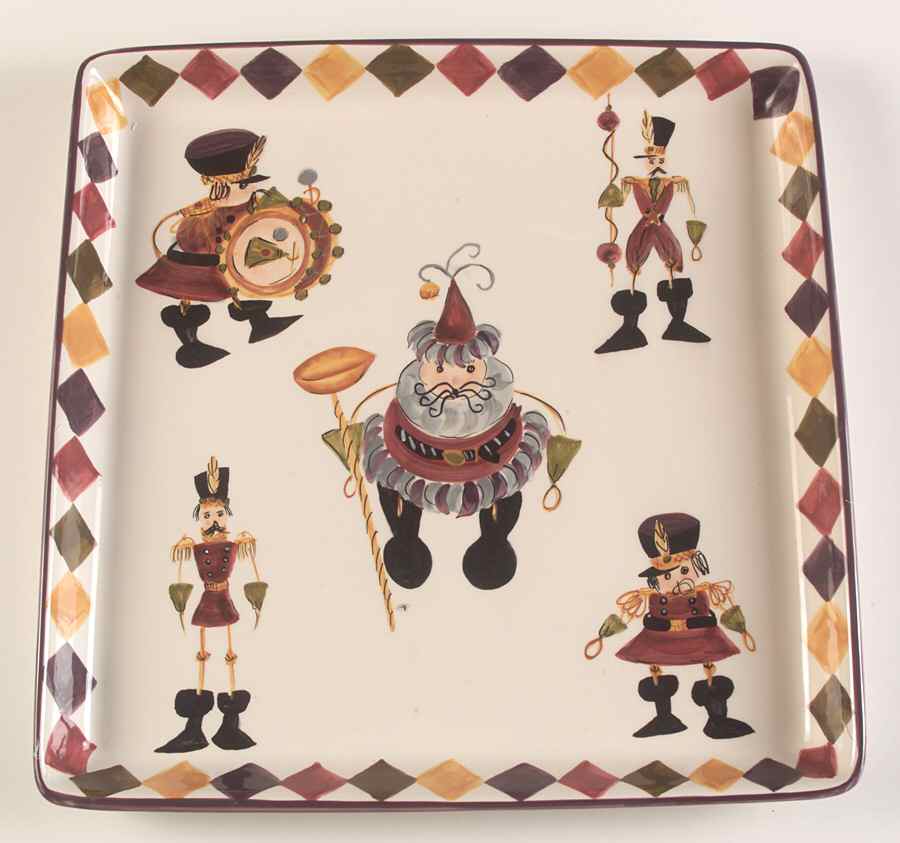 Holiday Carnival 14" Square Platter by Tabletops Unlimited-1