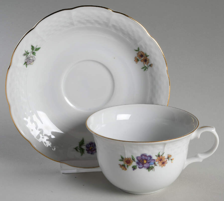 Bouquet Flat Cup & Saucer Set by Thun-1