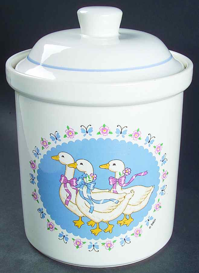 Ribbon Geese Extra Large Canister & Lid by Treasure Craft-1