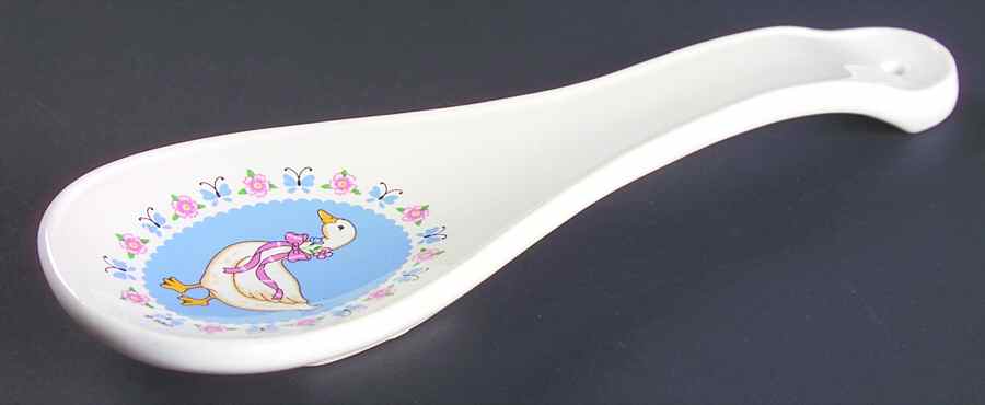 Ribbon Geese Spoon Rest/Holder (Holds 1 Spoon) by Treasure Craft-1