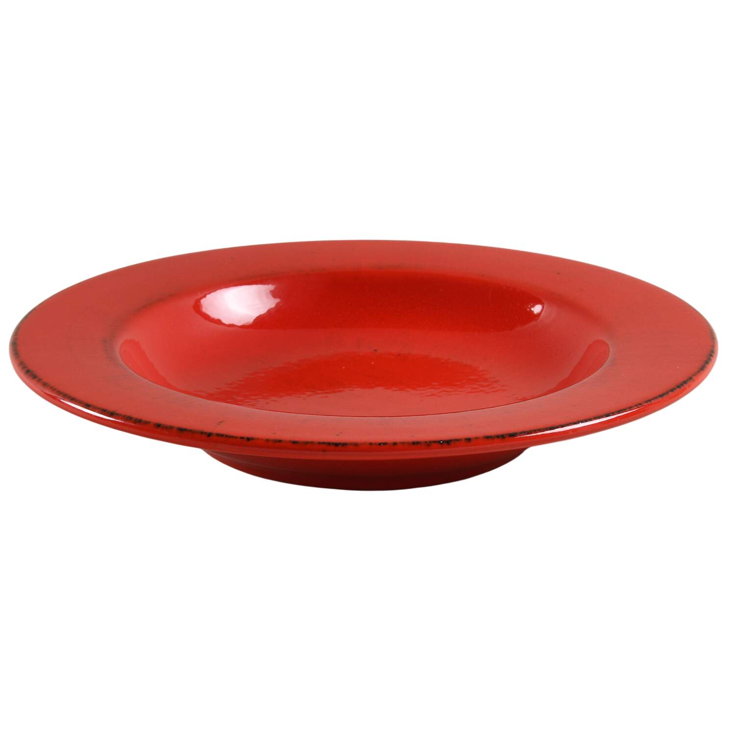 Rustic Red Large Rim Soup Bowl by Tabularasa-1