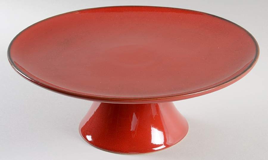 Rustic Red 12" Diameter Pedestal Cake Stand by Tabularasa-1