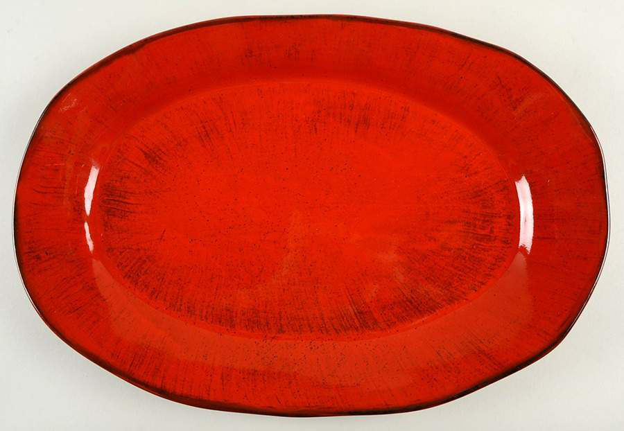 Rustic Red 18" Oval Serving Platter by Tabularasa-1