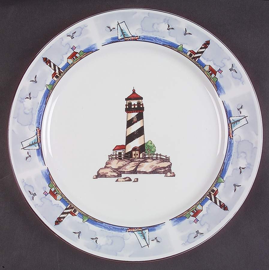 Coastal Lighthouse 11" Chop Plate (Round Platter) by Totally Today-1