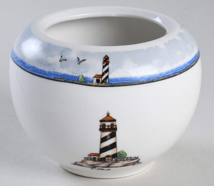 Coastal Lighthouse Sugar Bowl No Lid by Totally Today-1