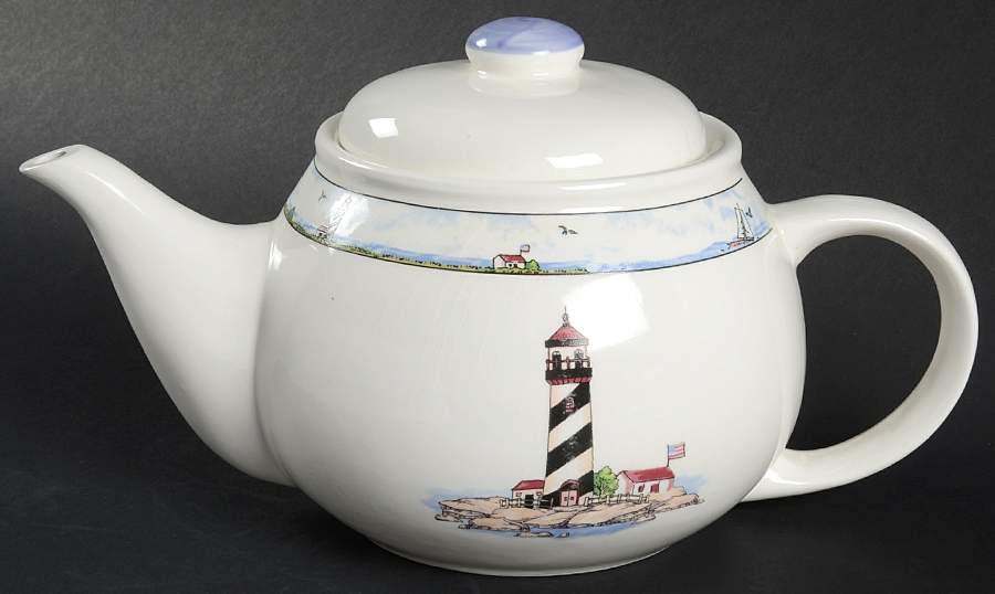 Coastal Lighthouse Teapot & Lid by Totally Today-1