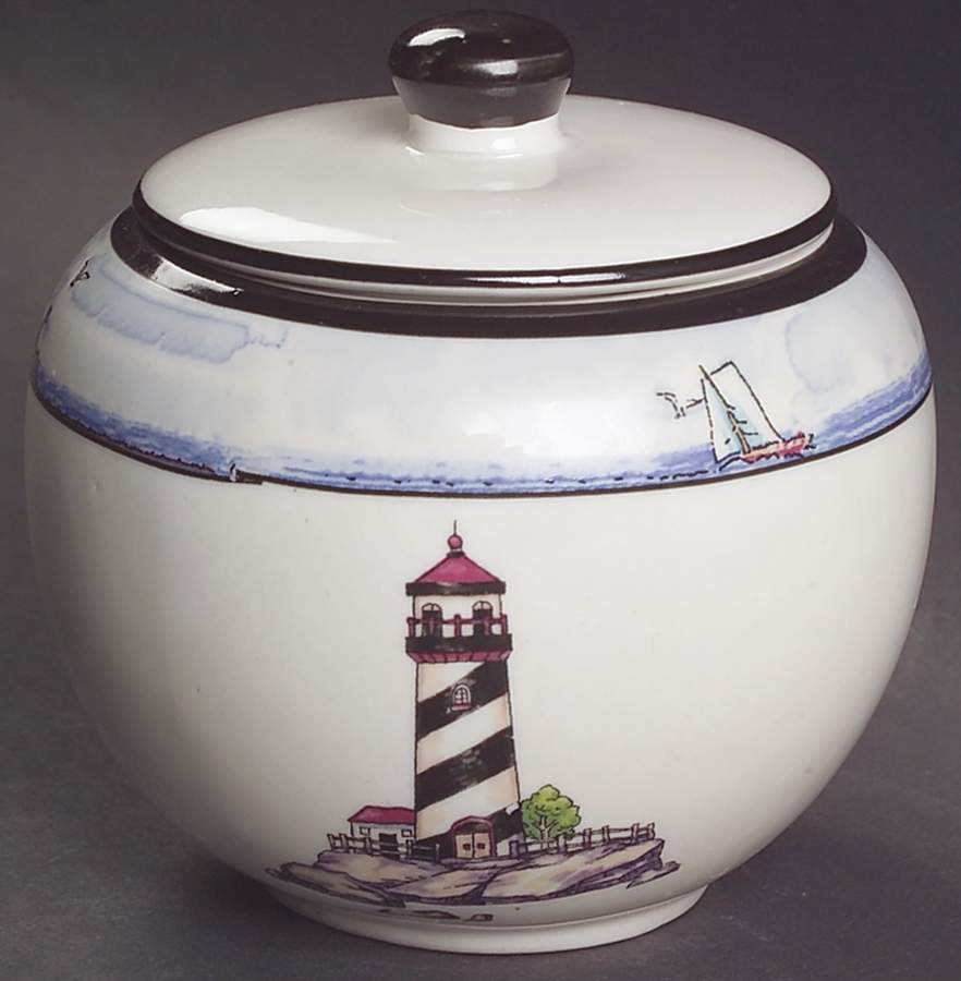 Coastal Lighthouse Sugar Bowl & Lid by Totally Today-1