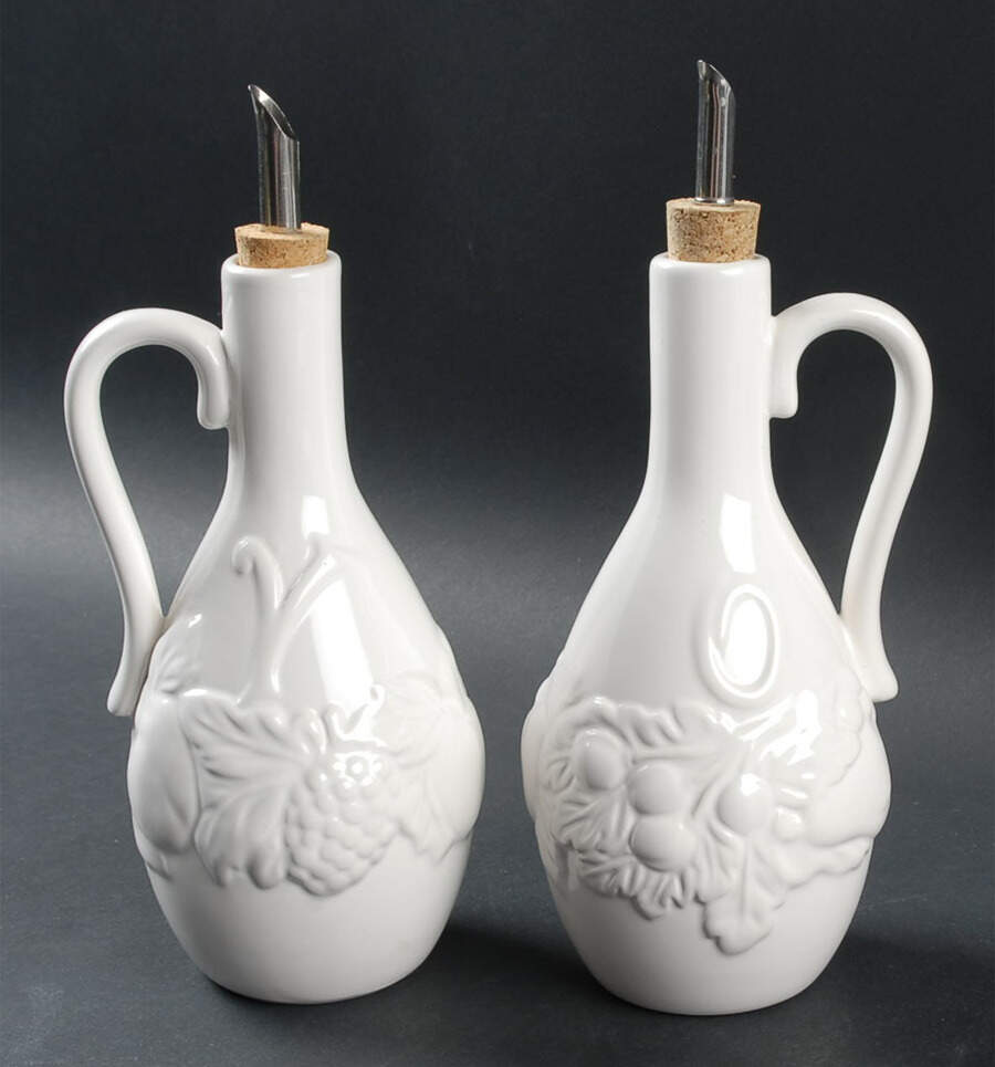 Nature Oil & Vinegar Jars with Drizzle Spouts by Tabletops Unlimited-1