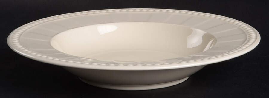 Venice White (Off White) Large Rim Soup Bowl by Ten Strawberry Street-1