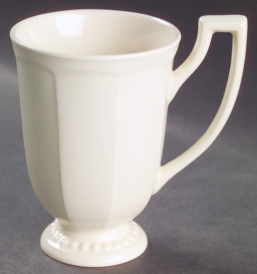 Venice White (Off White) Footed Mug by Ten Strawberry Street-1