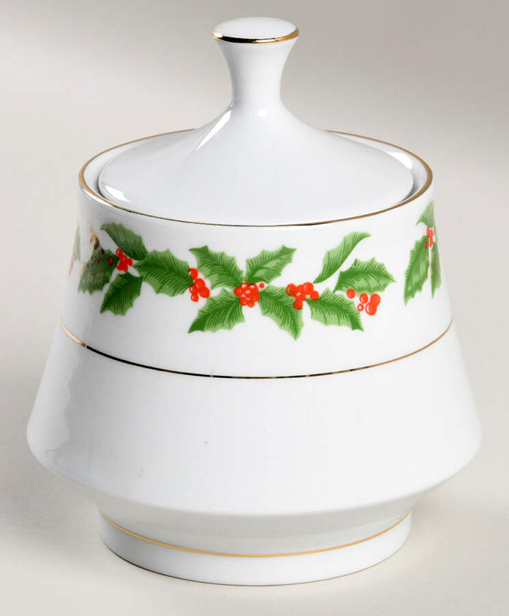 Holly (Verge) Sugar Bowl & Lid by Tienshan-1