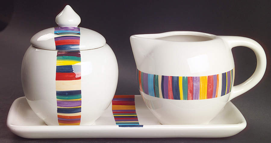 Havana Creamer & Sugar with Lid & Tray Set by Tabletops Unlimited-1