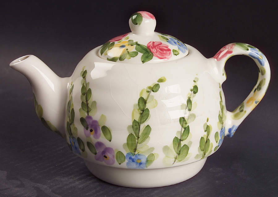 English Garden Teapot for Individual Teapot & Lid with Cup by Tabletops Unlimited-1