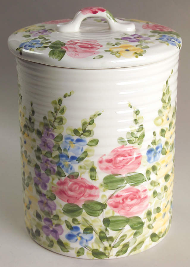 English Garden Extra Large Canister & Lid by Tabletops Unlimited-1