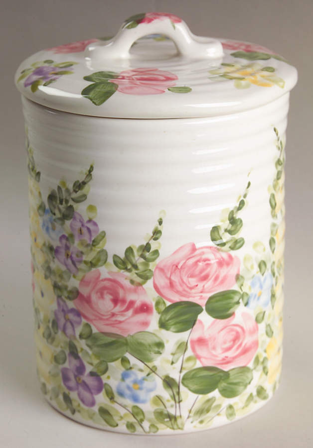 English Garden Medium Canister & Lid by Tabletops Unlimited-1