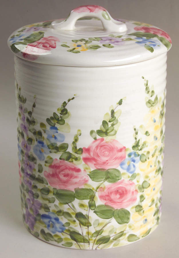 English Garden Large Canister & Lid by Tabletops Unlimited-1