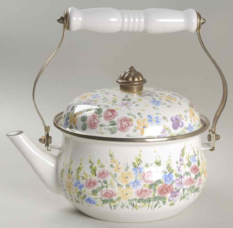 English Garden Metal Kettle & Lid by Tabletops Unlimited-1