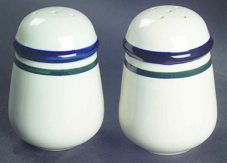 Kitchen Basics Cobalt Green (Wide Band) Salt & Pepper Set by Tienshan-1