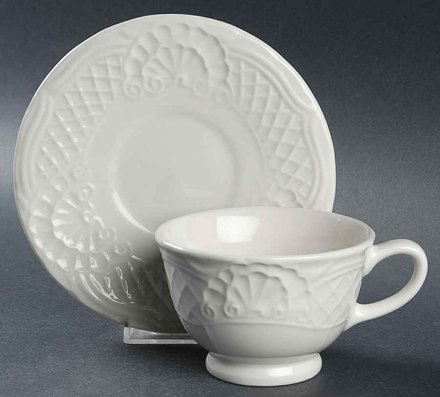 Florentine Footed Cup & Saucer Set by Tabletops Unlimited-1