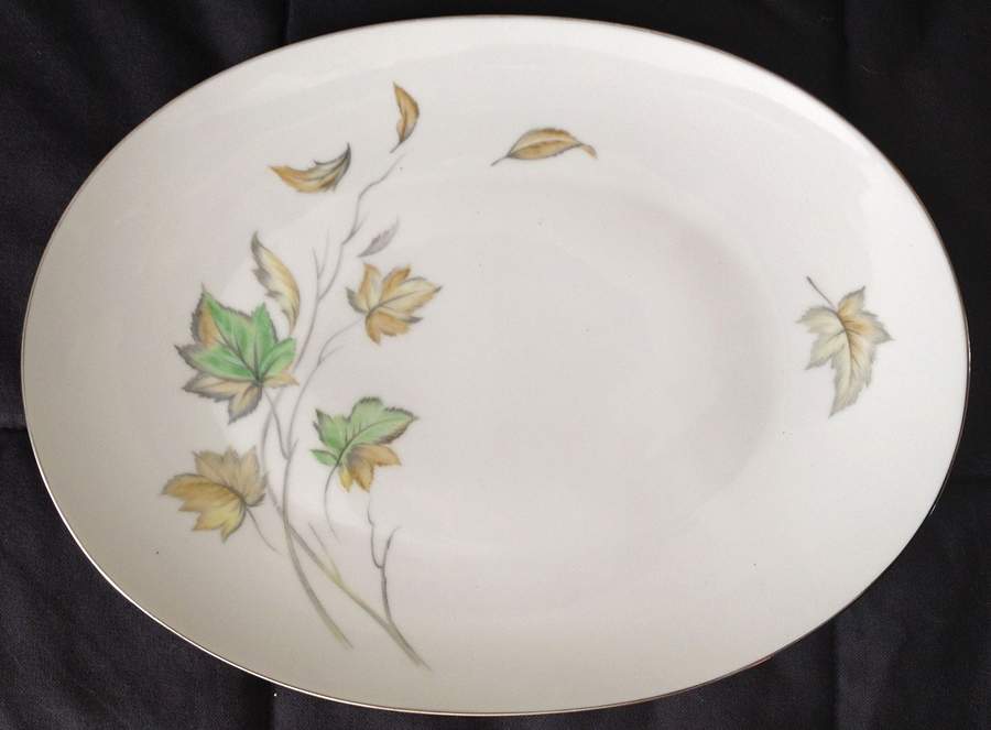 Harvest Time 14" Oval Serving Platter by Three Castle-1