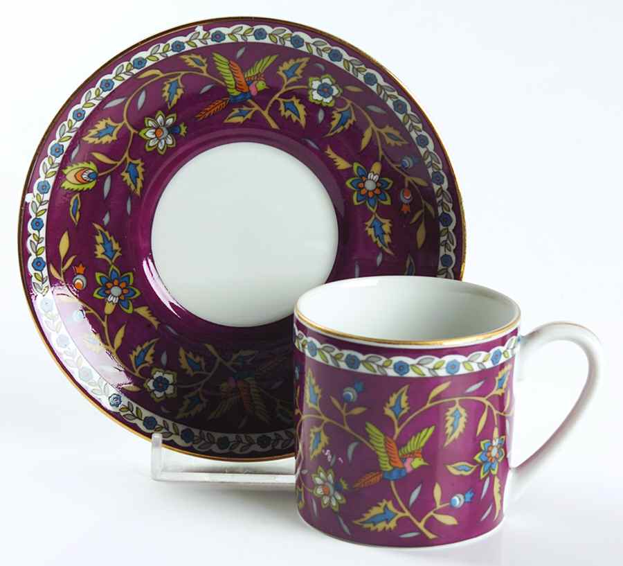 Silk Road Flat Demitasse Cup & Saucer Set by Takahashi-1