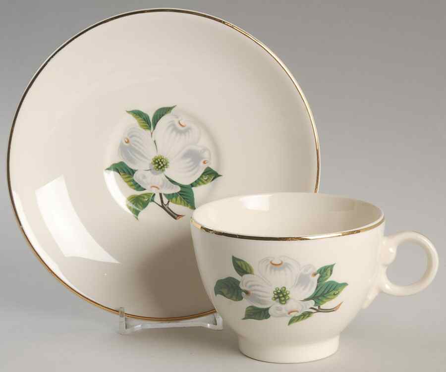 2230 Footed Cup & Saucer Set by Taylor, Smith & Taylor (Ts&T)-1