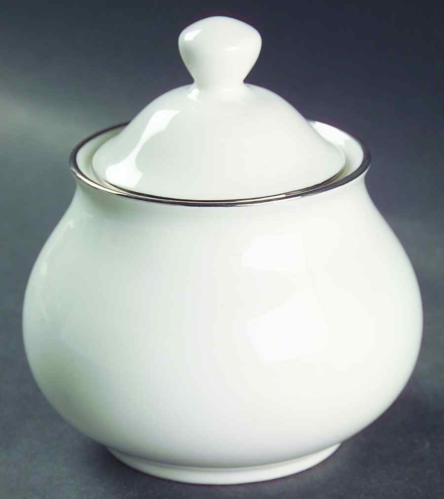Classique Platinum Sugar Bowl & Lid by Royal Limoges-1